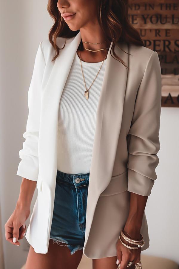 Contrast Lapel Causal Blazer