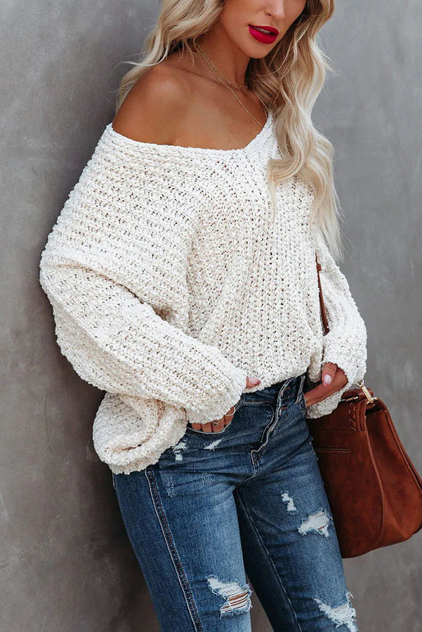 Knitted Pattern Casual Knit Sweater