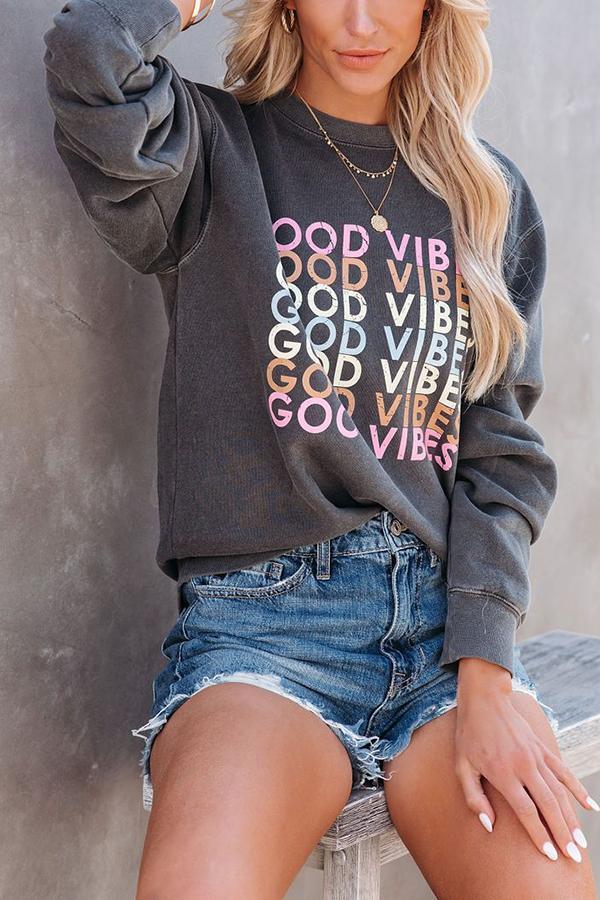 Good Vibes Cotton Blend Sweatshirt