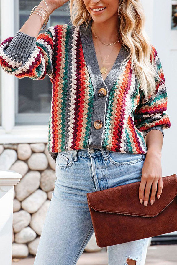 Knitted Single Breasted Cardigan Sweater