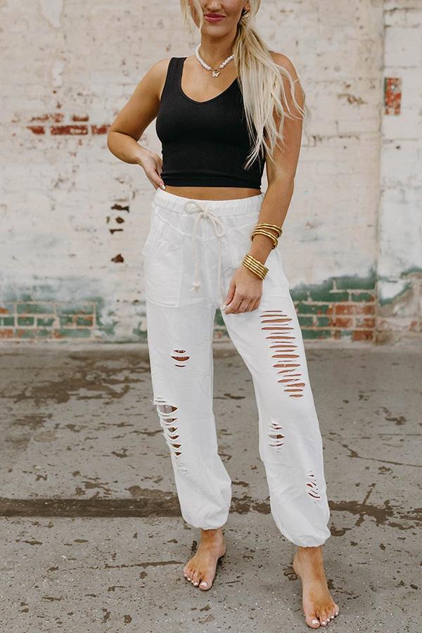 Retro Distressed Sweatpants