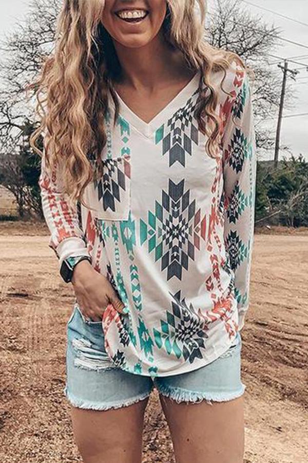 Boho Print Long Sleeve Tee