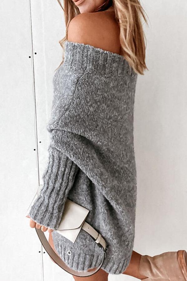 Five-pointed Star Strapless Knitted Dress