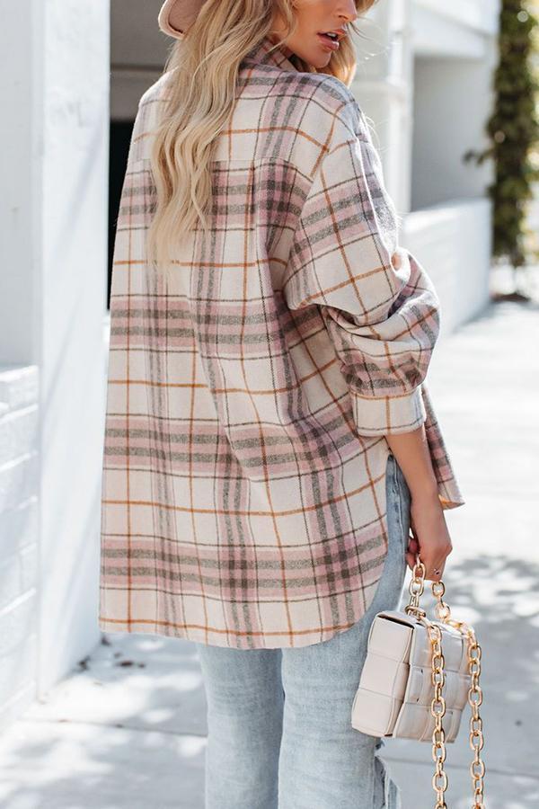 Casual Retro Loose Plaid Jacket