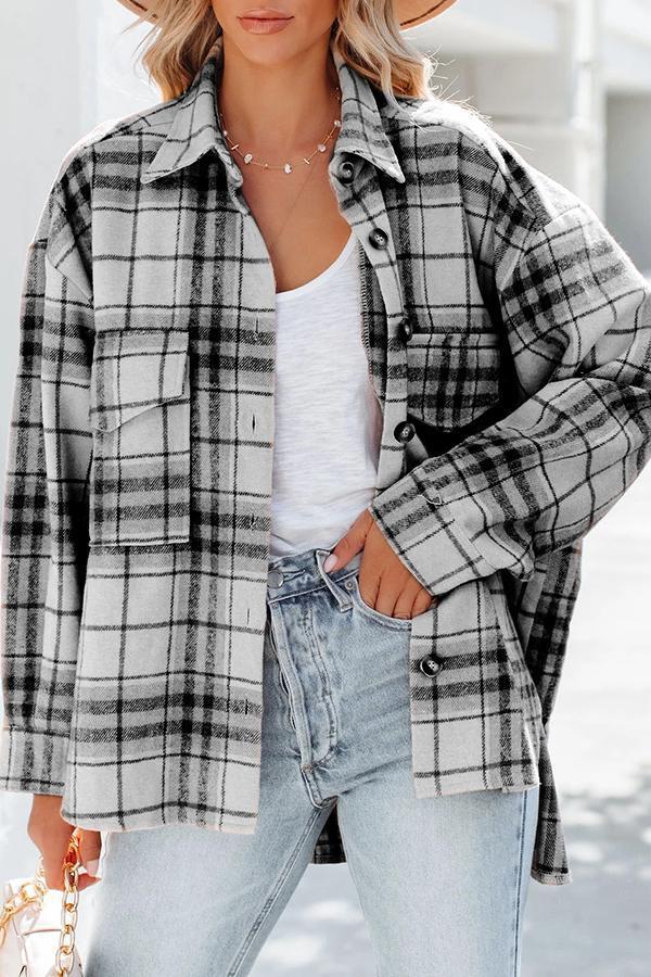 Casual Retro Loose Plaid Jacket