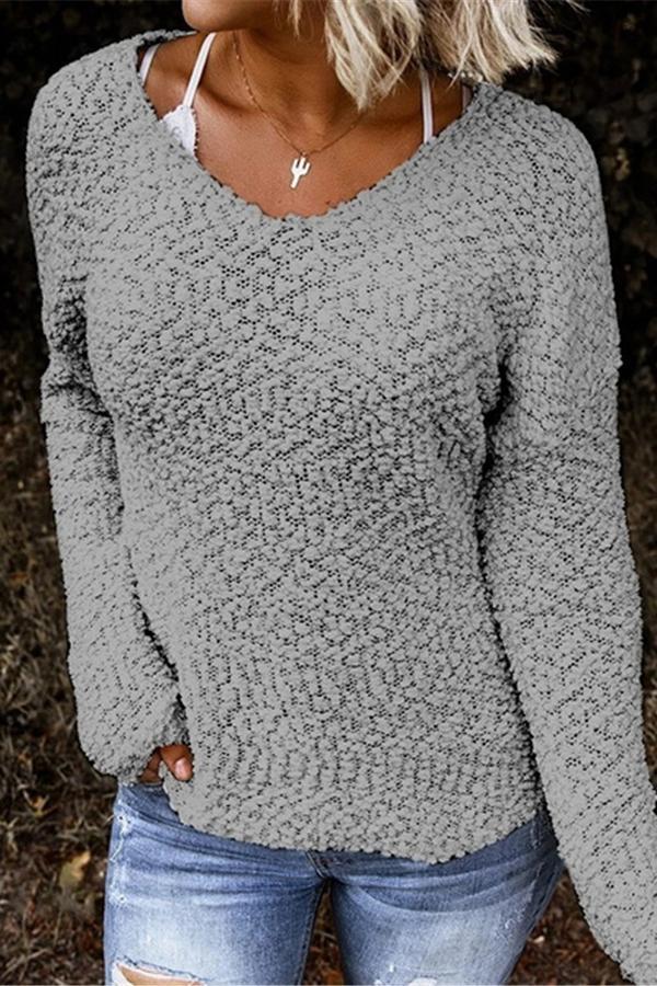 V-neck Fleece Sweatshirt