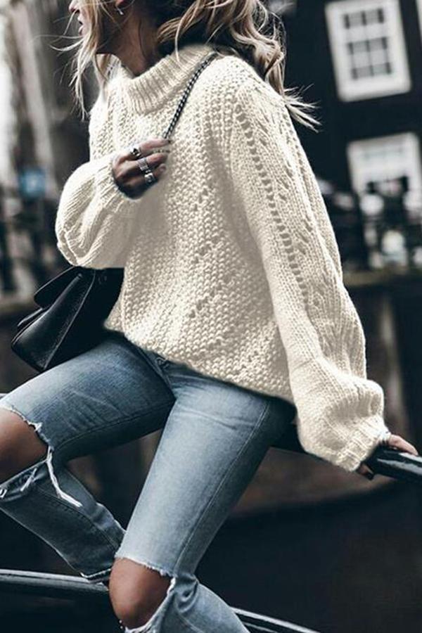 Pure Color Simple Loose Sweater