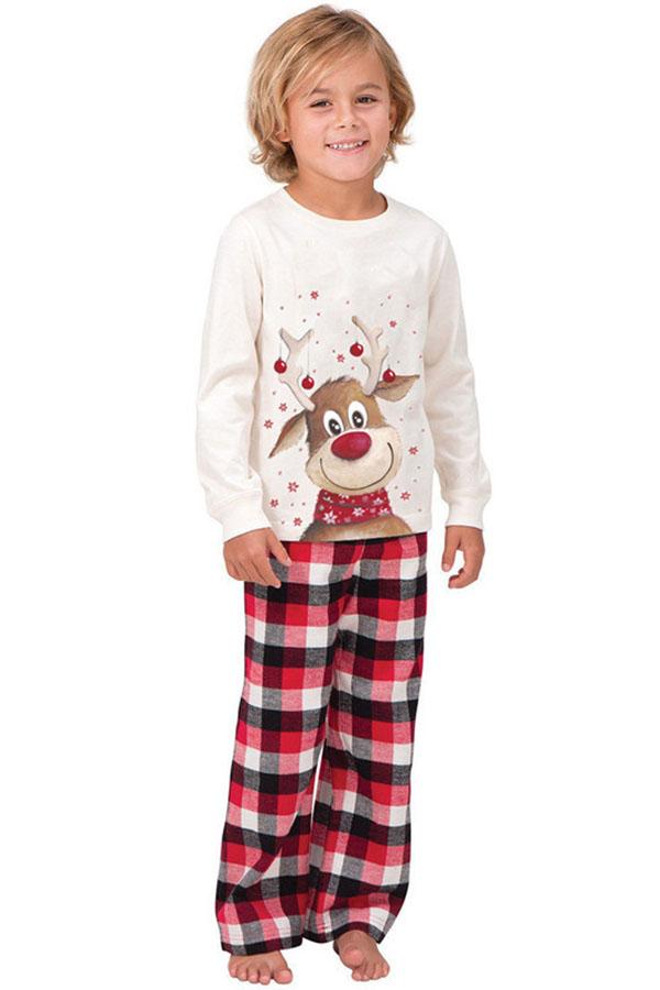 Christmas Family Pack  Elk Printed Parent-child Long Sleeve Pajamas Set Home Service