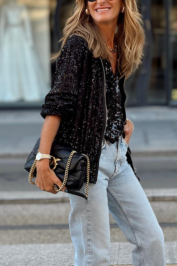 Casual fashion classic sequined jacket