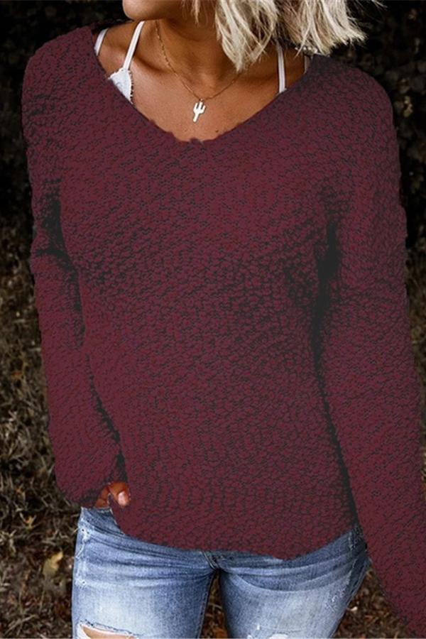 V-neck Fleece Sweatshirt