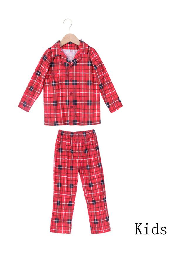 Classic Plaid Xmas Deer Sleepwear for Family Mens Womens Christmas Family