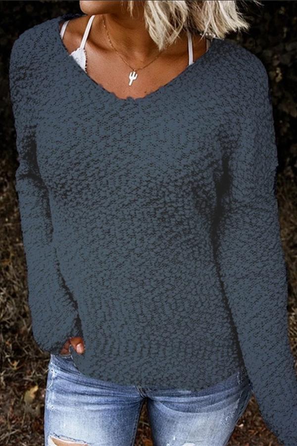 V-neck Fleece Sweatshirt